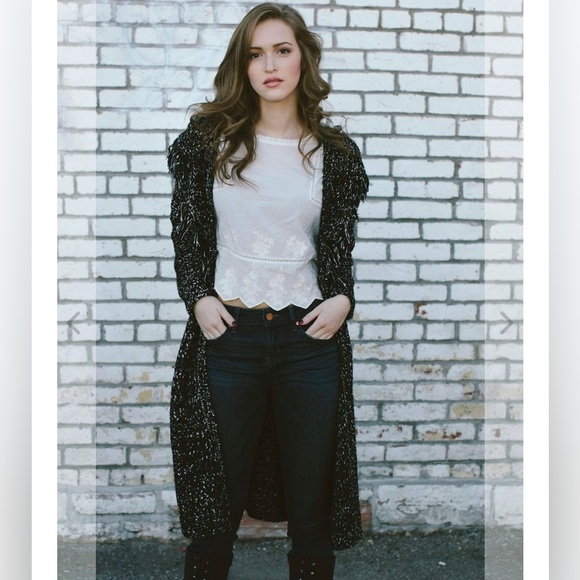 Astr Sweaters - Astr Opal Marled Cardigan in Black Taupe XS $50 OBO